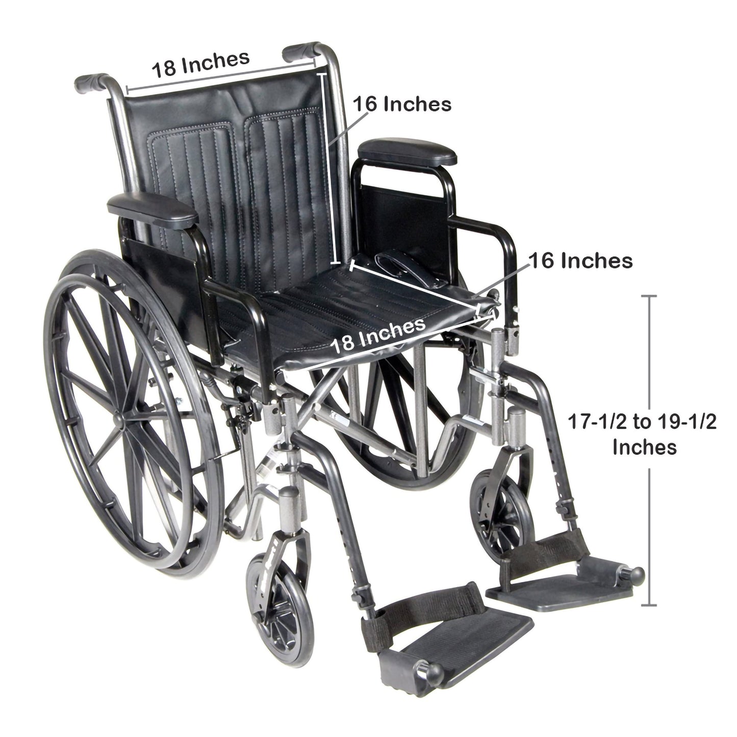 WHEELCHAIR, DDA SF 18" 300LBS