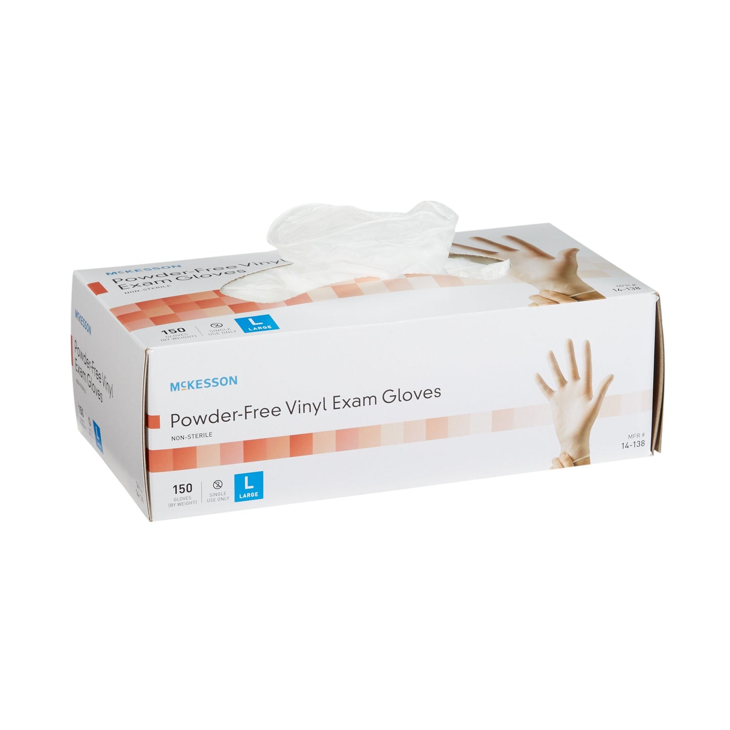 GLOVE, EXAM VNYL LG N/S (150/BX 10BX/CS)