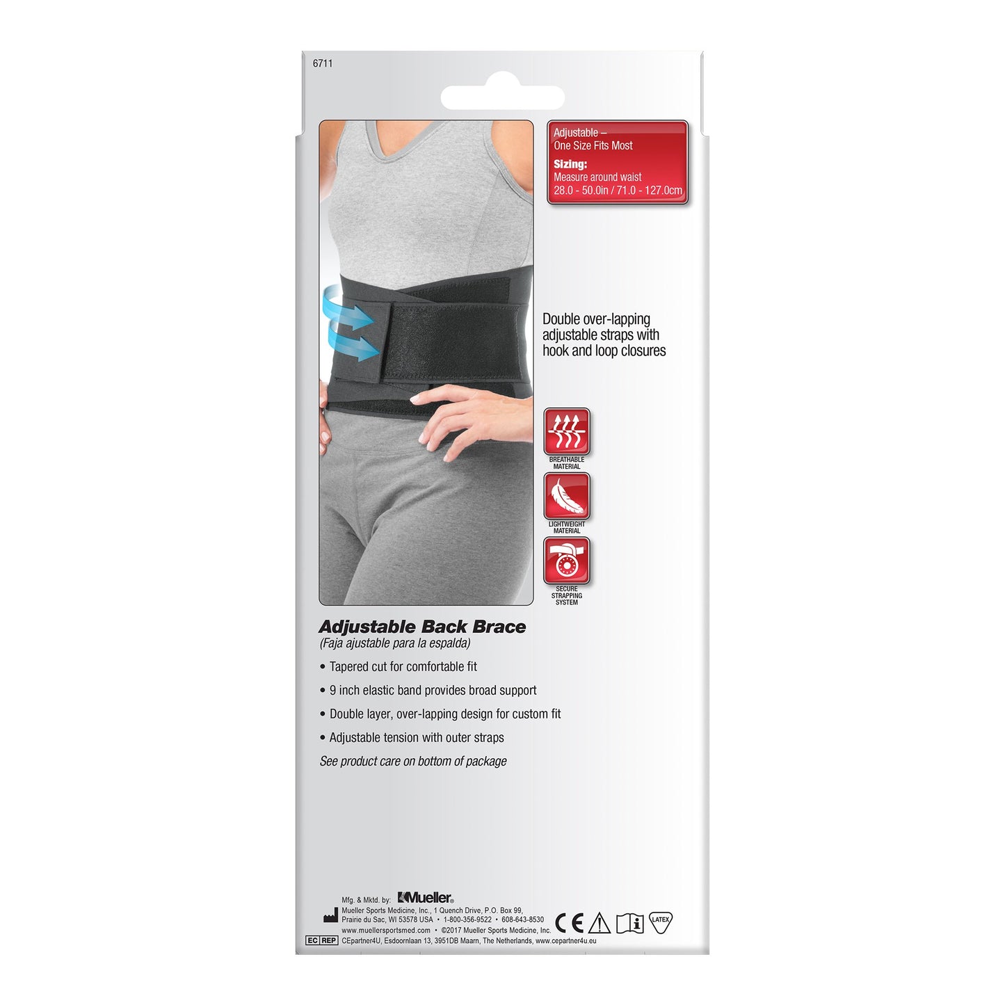 BACK BRACE, ADJ BLK