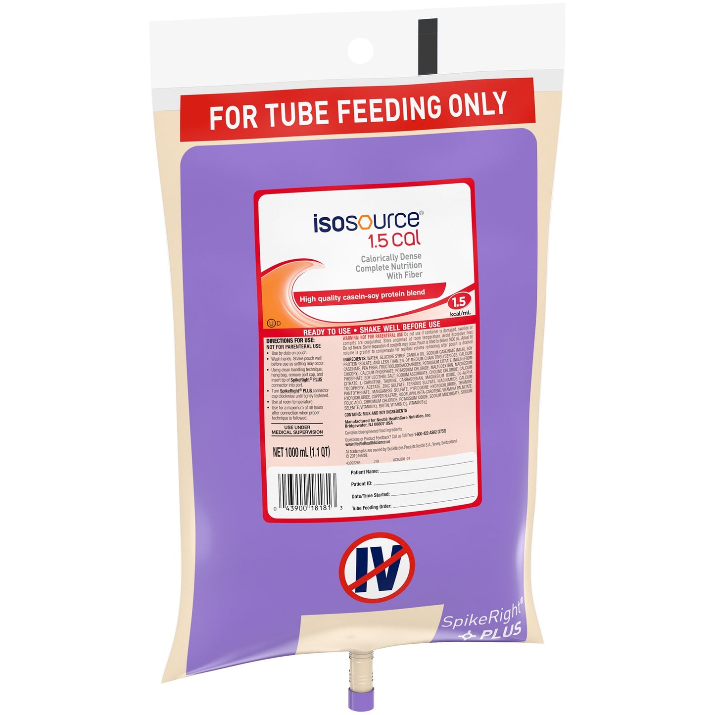 ISOSOURCE 1.5, CLSD SYSTEM 1000ML (6/CS)