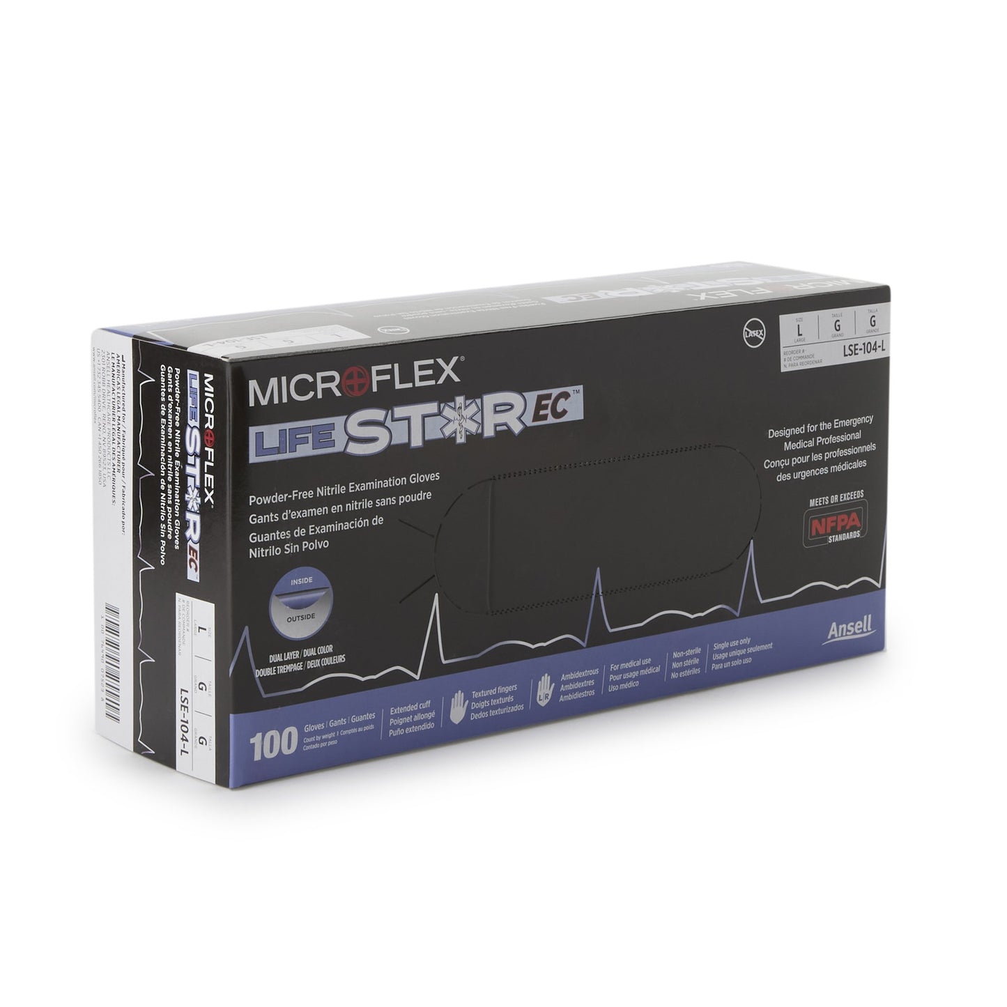 GLOVE, EXAM NTRL LG N/S EXTCF (100/BX 10BX/CS)