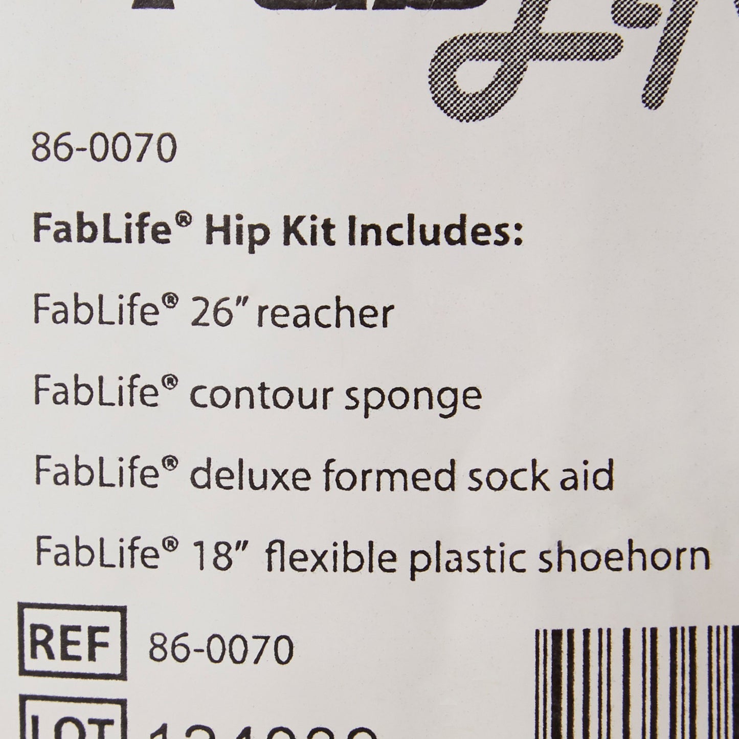 HIP KIT, W/SHOEHORN/SPONGE/REACHER/SOCK AID 26"