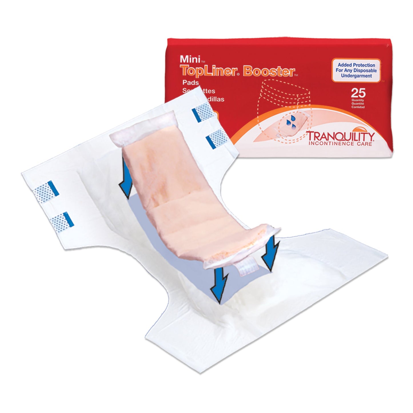 PAD, INCONT BOOSTER 10 1/2"X2 3/4" 5.7OZ CAP(25/PK 8P/