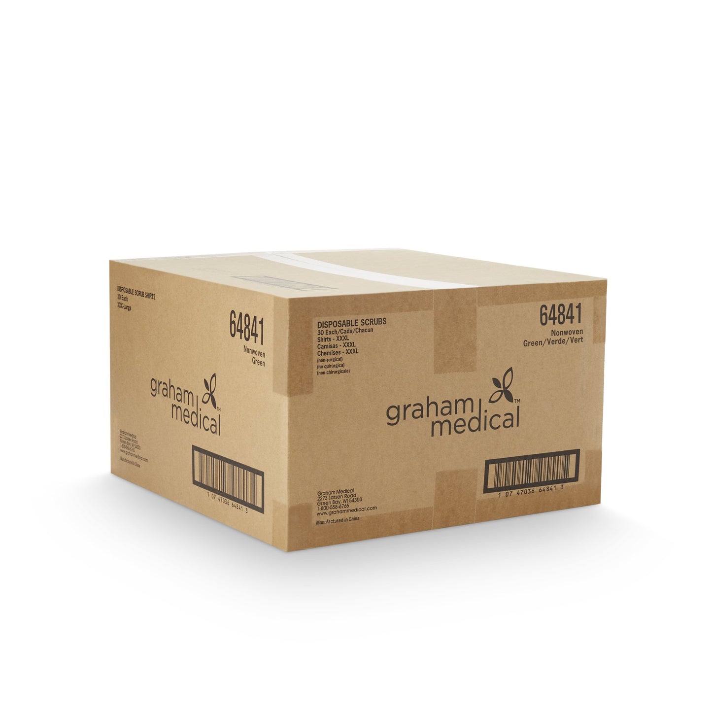 SHIRT SCRUB GRN 3XL 30/CS 30/CS NON-WOVEN