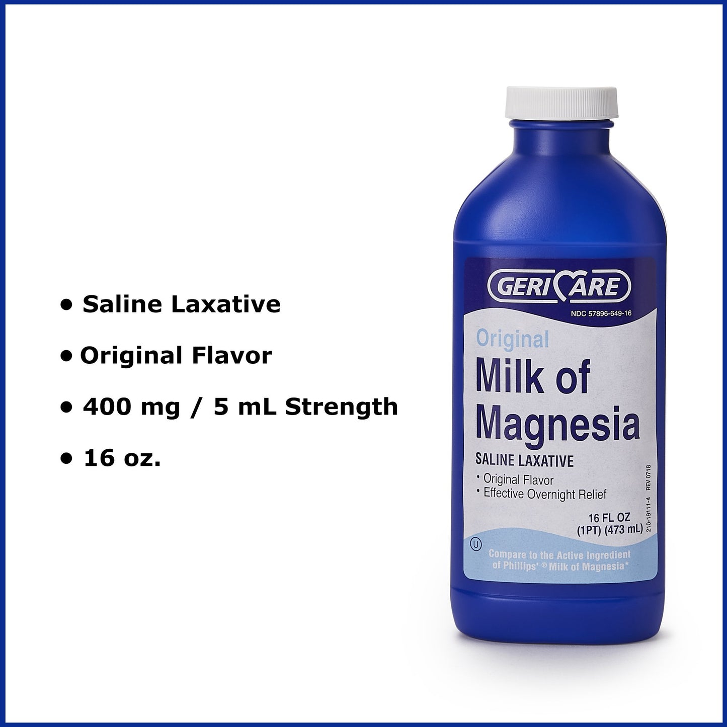MILK OF MAGNESIA, LIQ ORIGINALFLAVOR 16OZ (12/CS)
