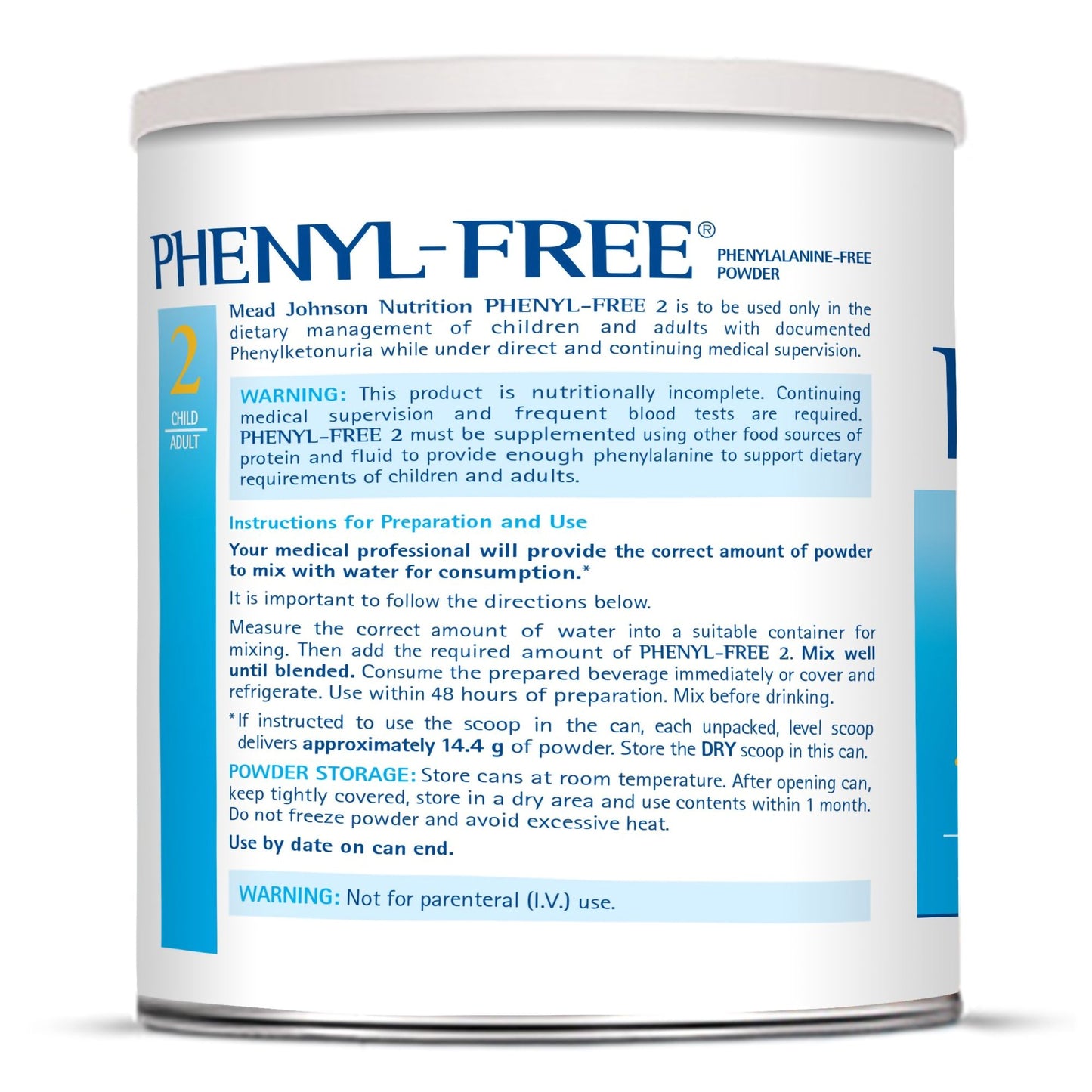 PHENYL FREE 2, METABOLIC PDR 1LB CAN (6/CS)