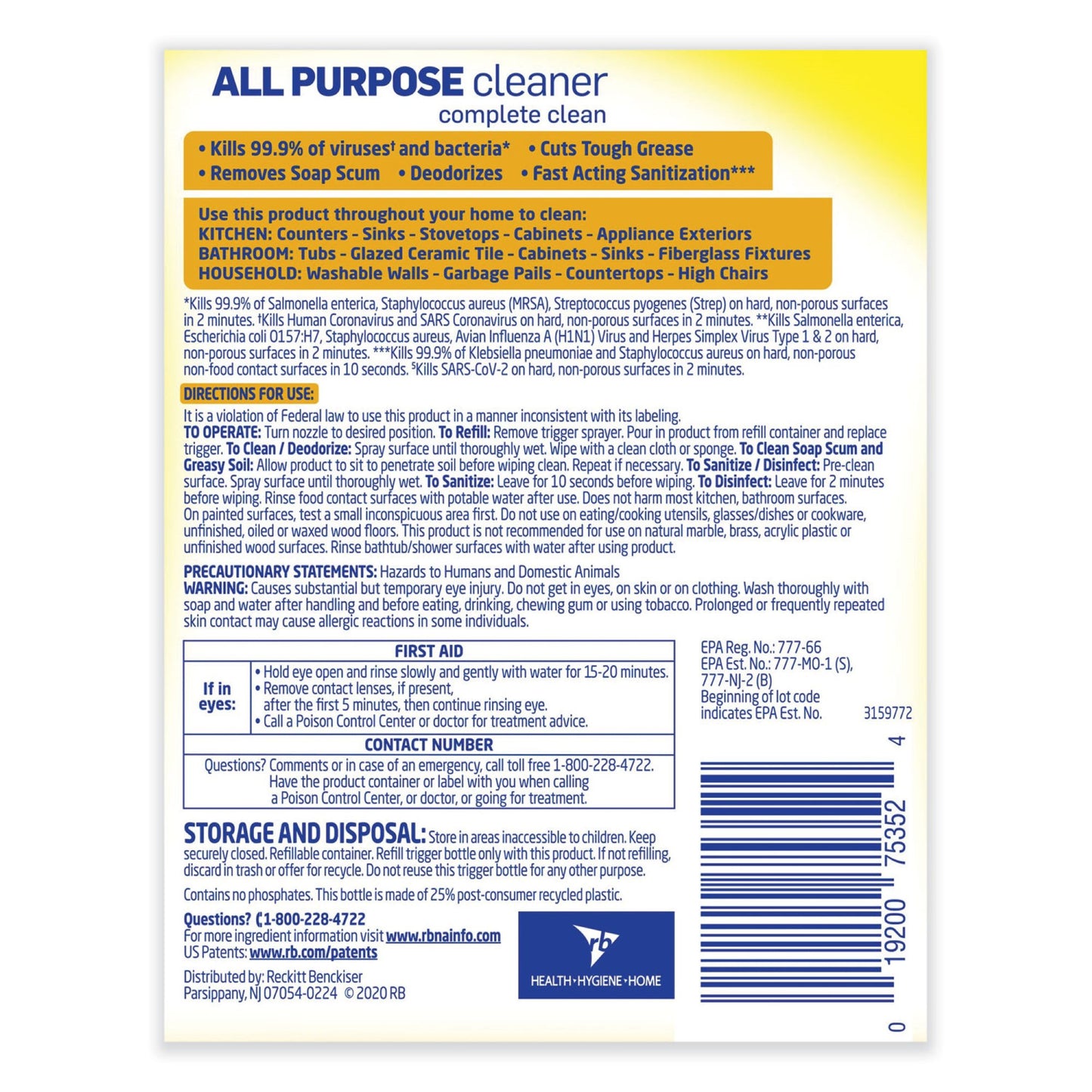 LYSOL, ALL PURP CLEANER 32OZ CLELEMON BREEZE (12/CS)