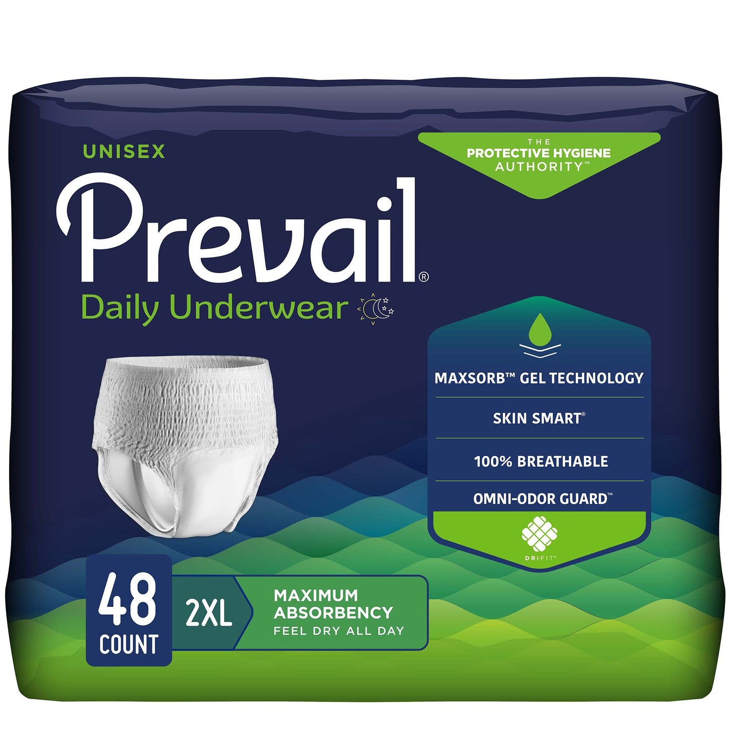 BRIEF, PULL-ON PREVAIL SUP ABSRB 2XLG (12/PK 4PK/C