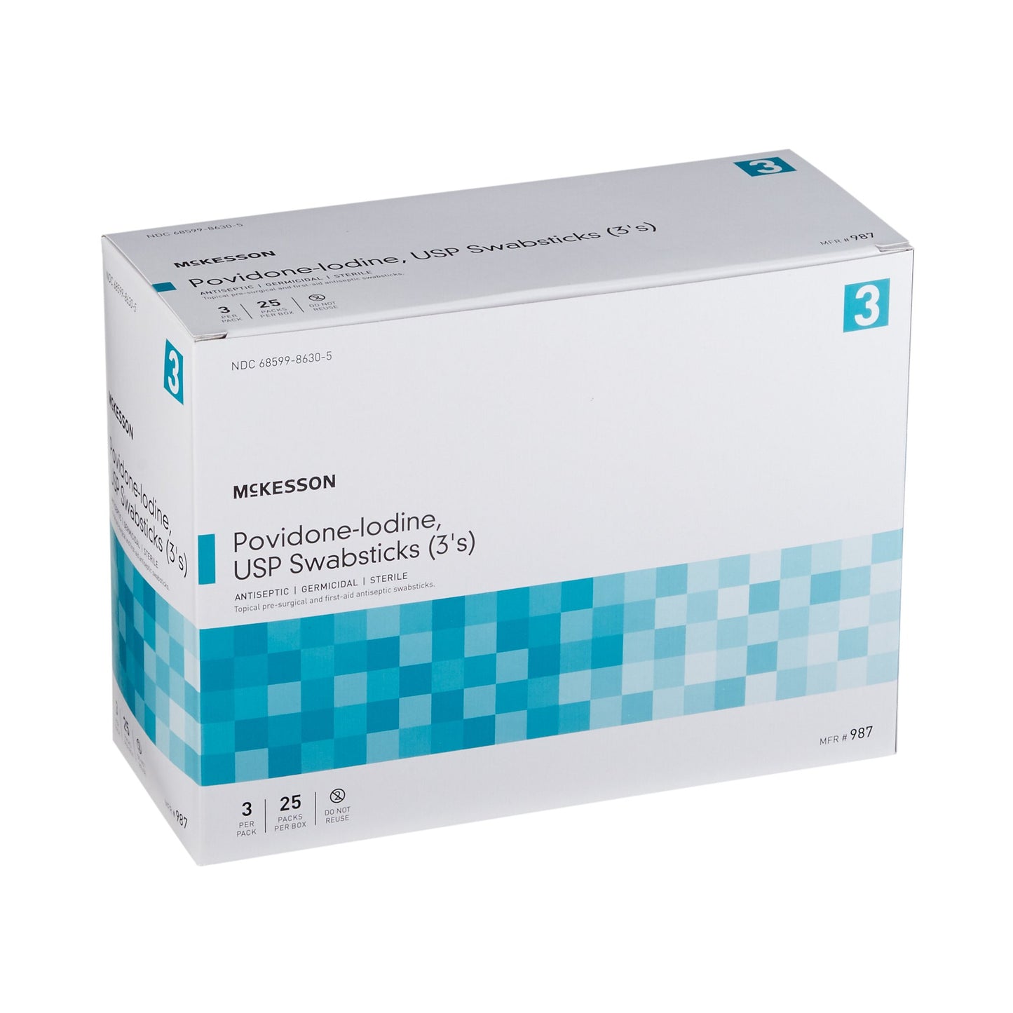 SWABSTICK, PVP STR (3/PK 25PK/BX 10BX/CS)