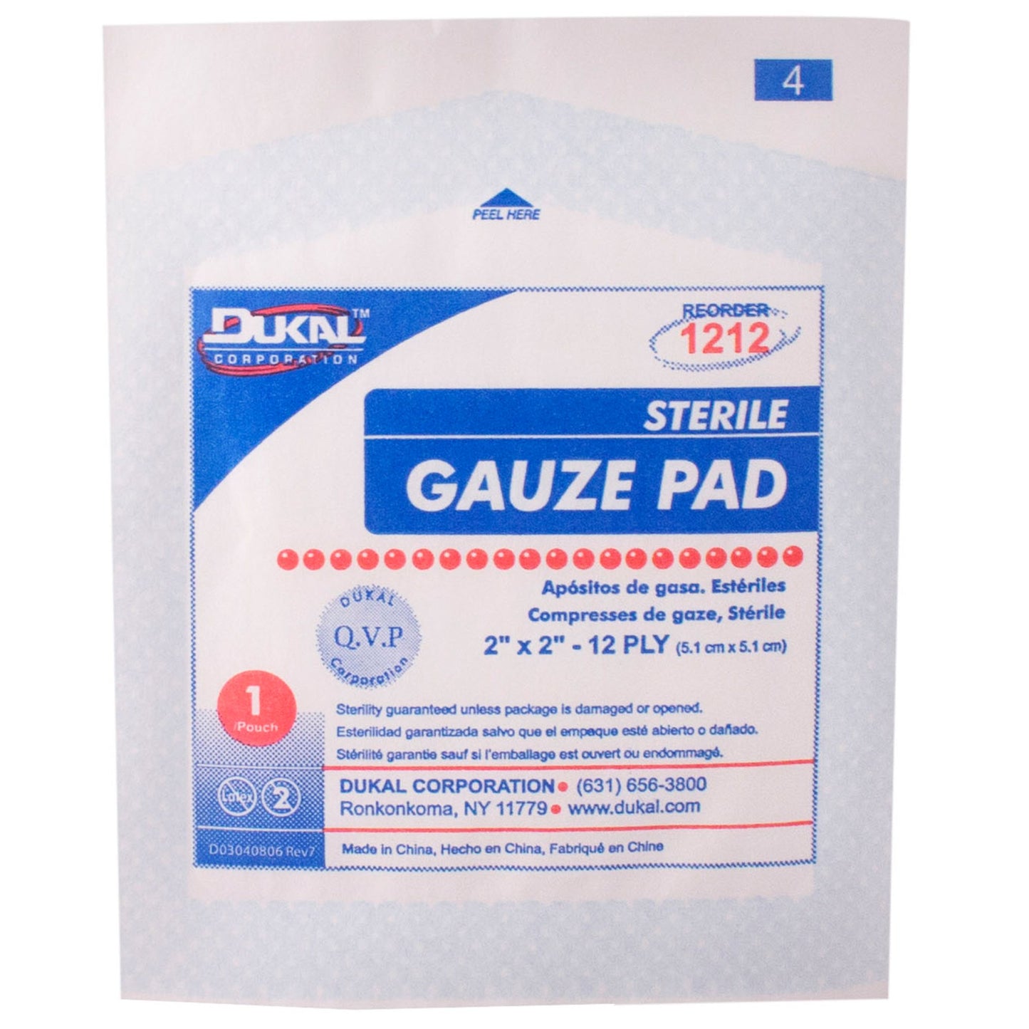 PAD, GAUZE 12PLY STR 2"X2" (100/BX)