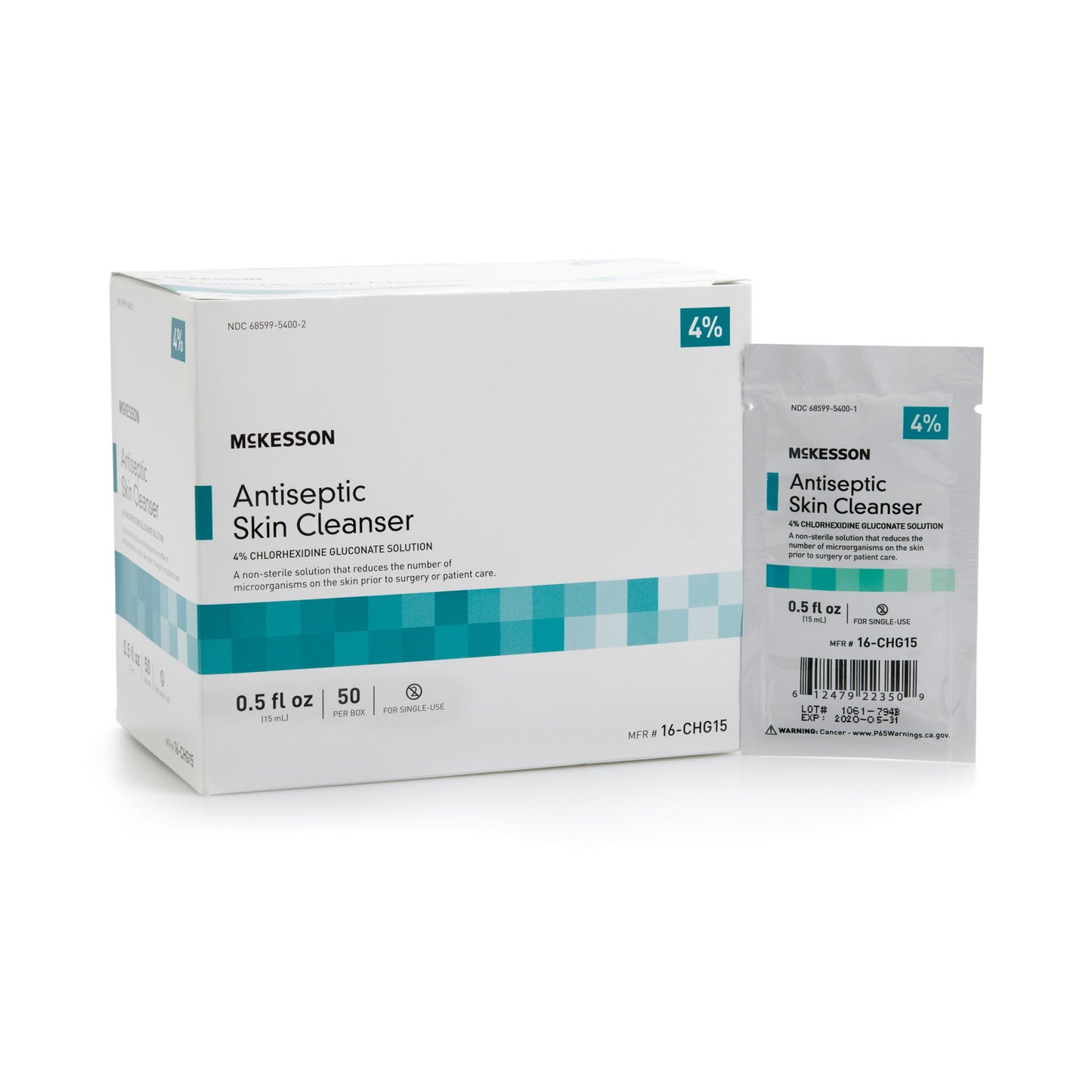 CLEANSER, 4% CHG SCRUB 15ML PACKET (50EA/BX 10BX/CS)