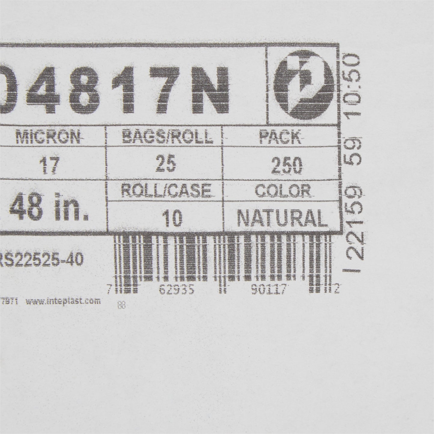 LINER, TRASH CAN CLR 17MIC 40"X48" 40-45GL (250/CS)