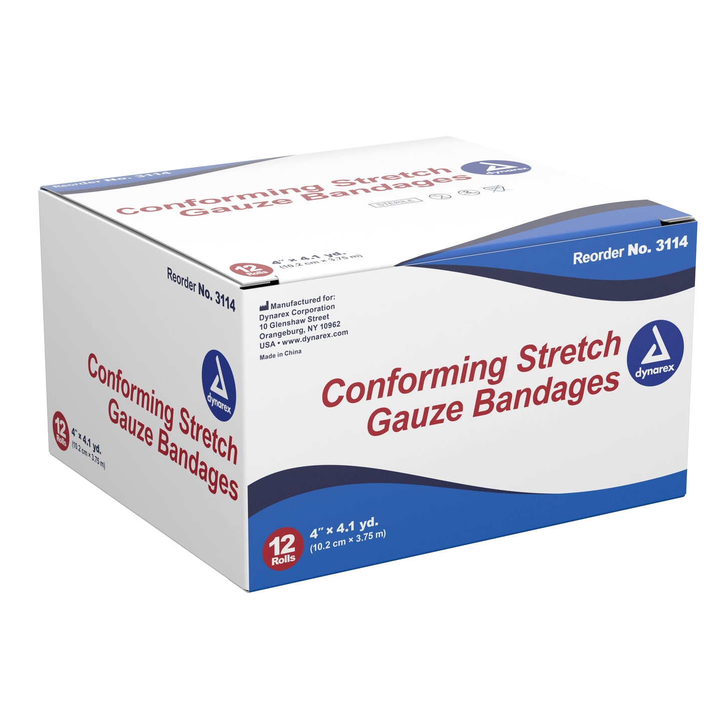 BANDAGE, GAUZE STRCH STR 4"X4.1YDS (12RL/BX 8BX/CS)