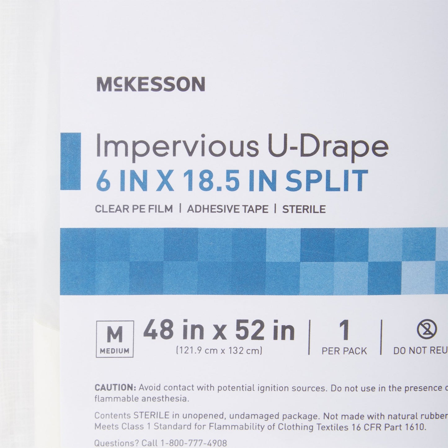 DRAPE, SURGICAL ORTHO IMPERVIOUS W/SPLIT 48"X52" (25/CS)