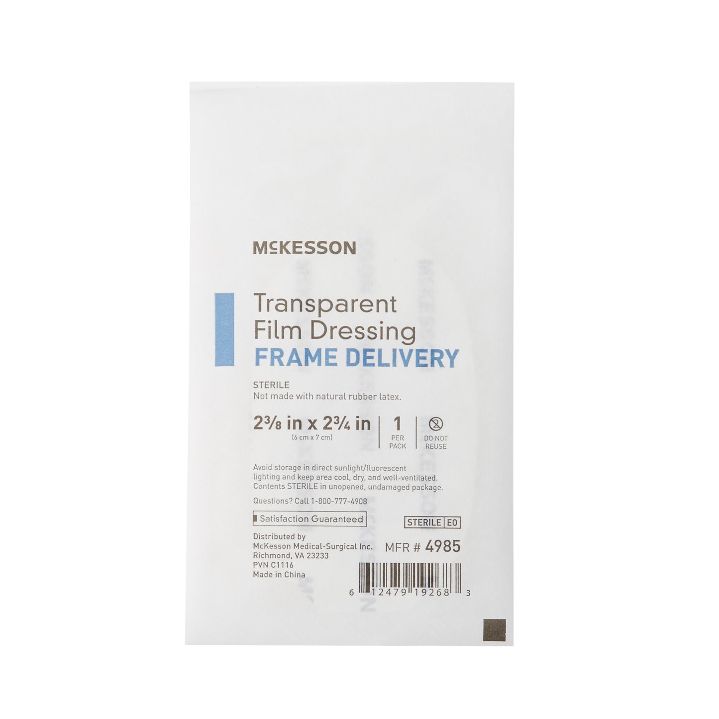 DRESSING, FILM TRANS W/FRM DELSTR 2 3/8X2 3/4" (100/BX)