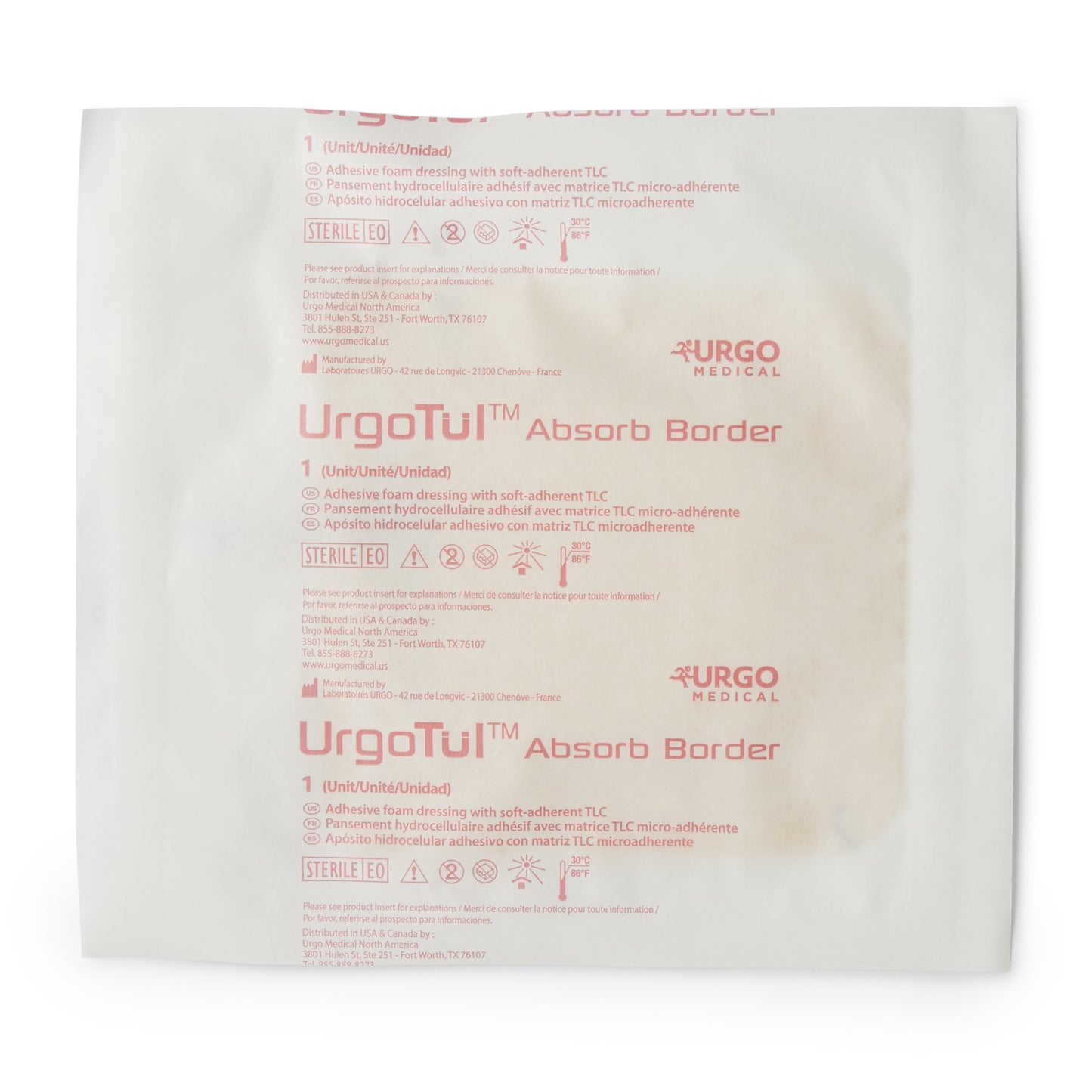 DRESSING, WOUND URGOTUL FOAM BRDR 4"X4" (10/BX)