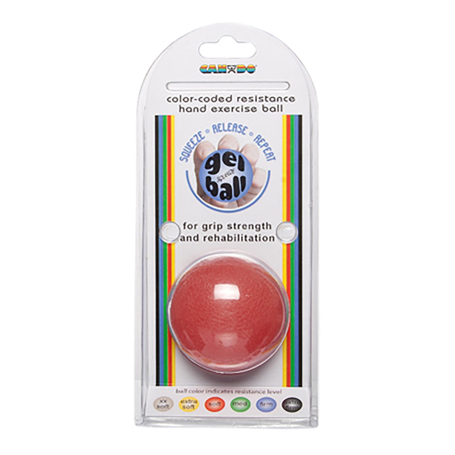 BALL, CANDO EXERCISE F/GRIP STRENGTH RED