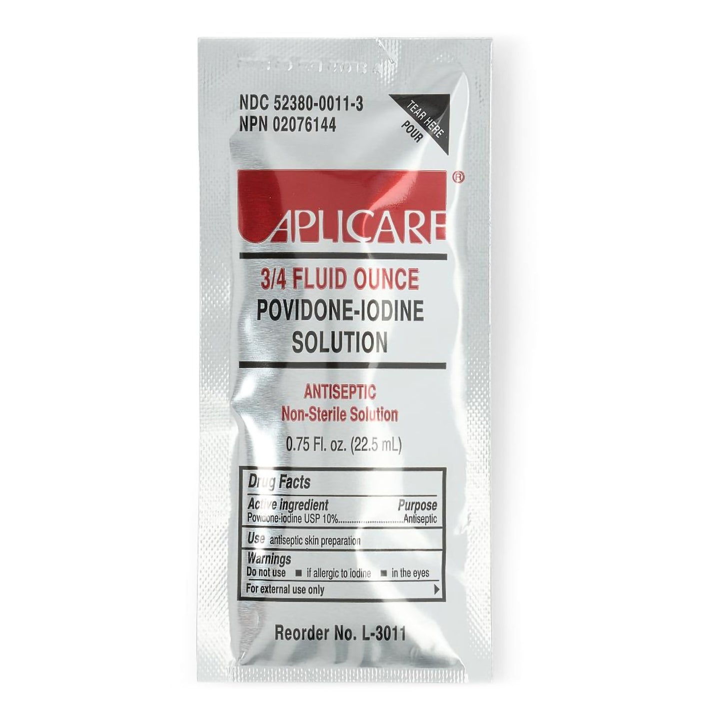 SOLUTION, POVIDONE IODINE POUCH (100/CS)