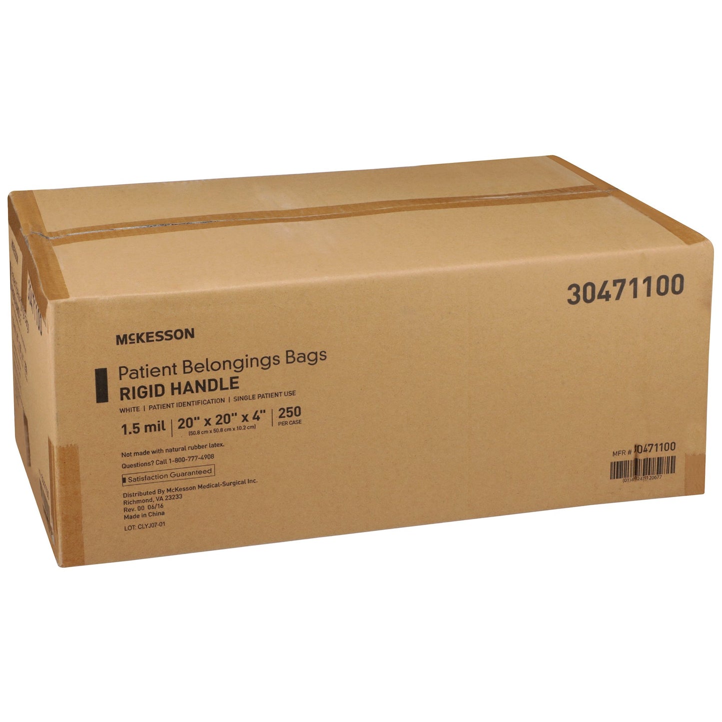 BAG, PAT HNDL 20X20X4 WHT (250/CS)