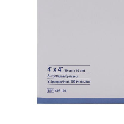 GAUZE, SPNG ECONOLUX CTN 4X4 8PLY (2/PK100PK/BX 12