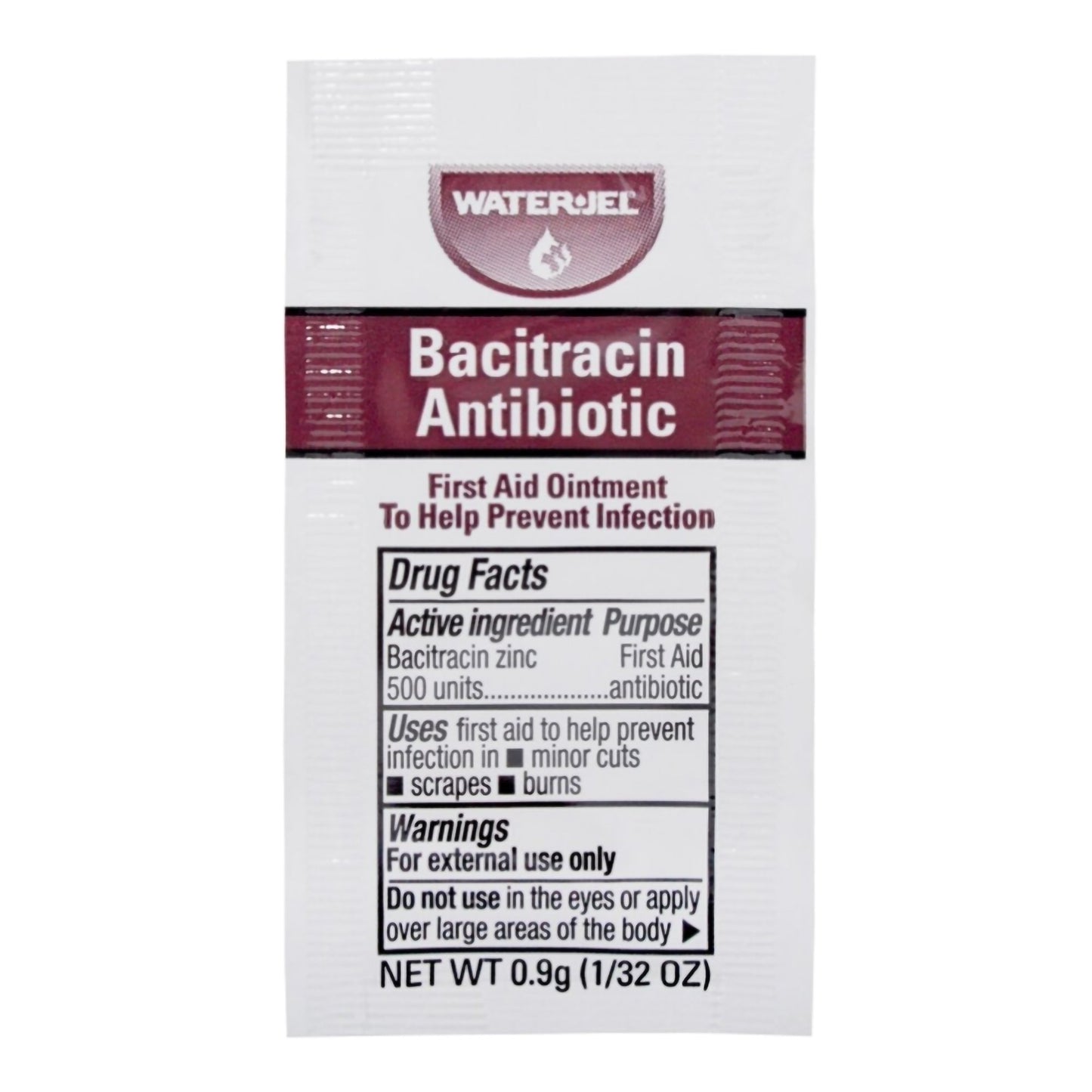 BACITRACIN+ZINC, OINT FOIL PK 500U/ 0.9GM (25/BX 72BX/CS)