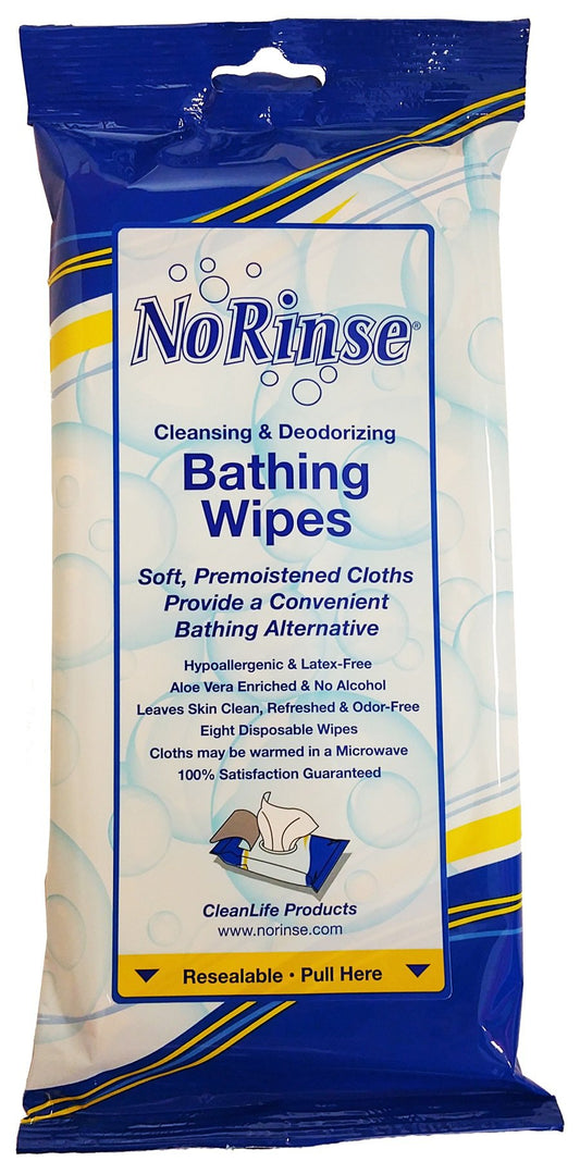 WIPE, BATHING NO RINSE (8/PK 24PK/CS)