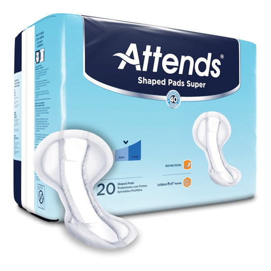 PAD, ATTENDS SUPER SHAPED (20/PK 4PK/CS)