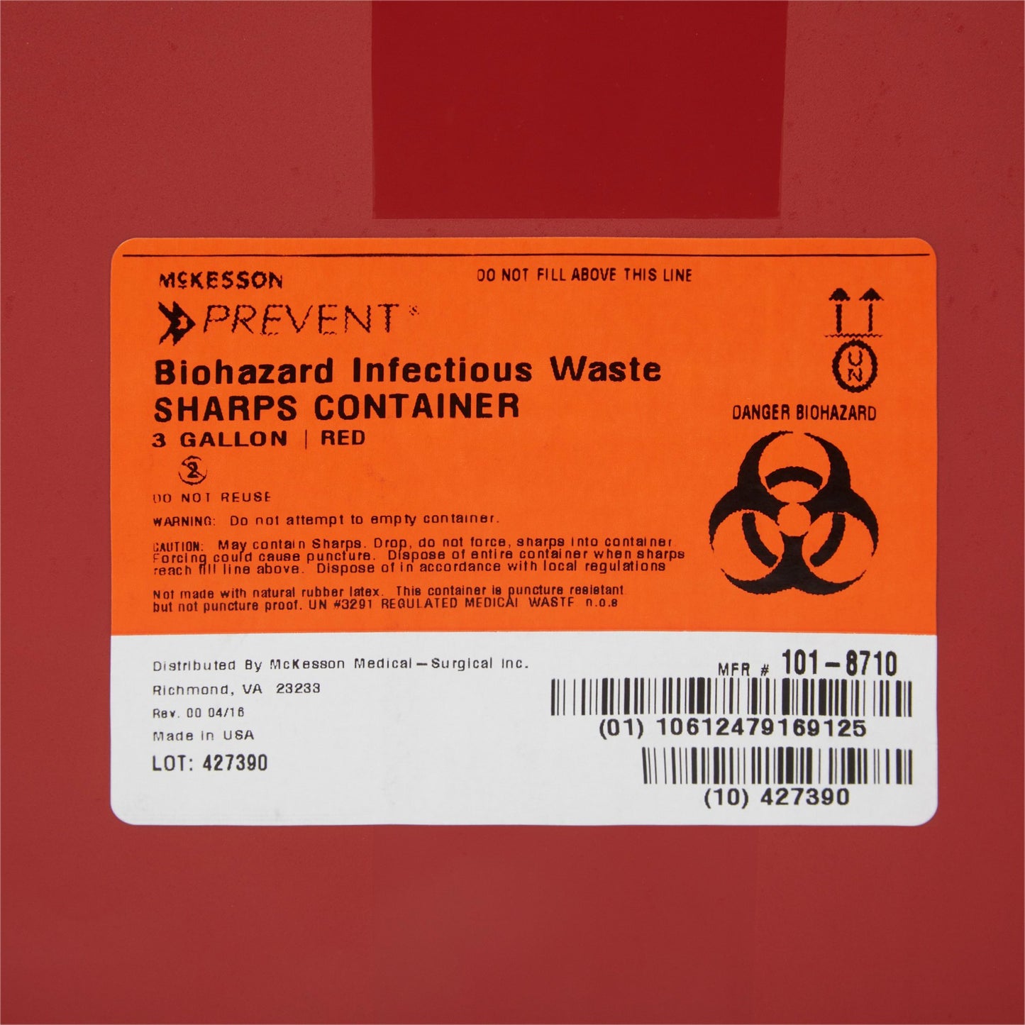 CONTAINER, SHARPS RED 3GL STACKABLE (12/CS)