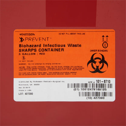 CONTAINER, SHARPS RED 3GL STACKABLE (12/CS)