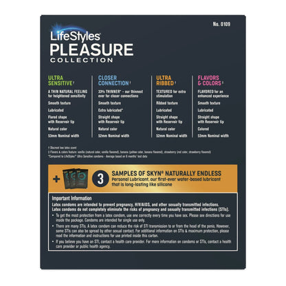 CONDOM, LIFESTYLES PLEASURE COLL LTX (36/BX 24BX/CS)