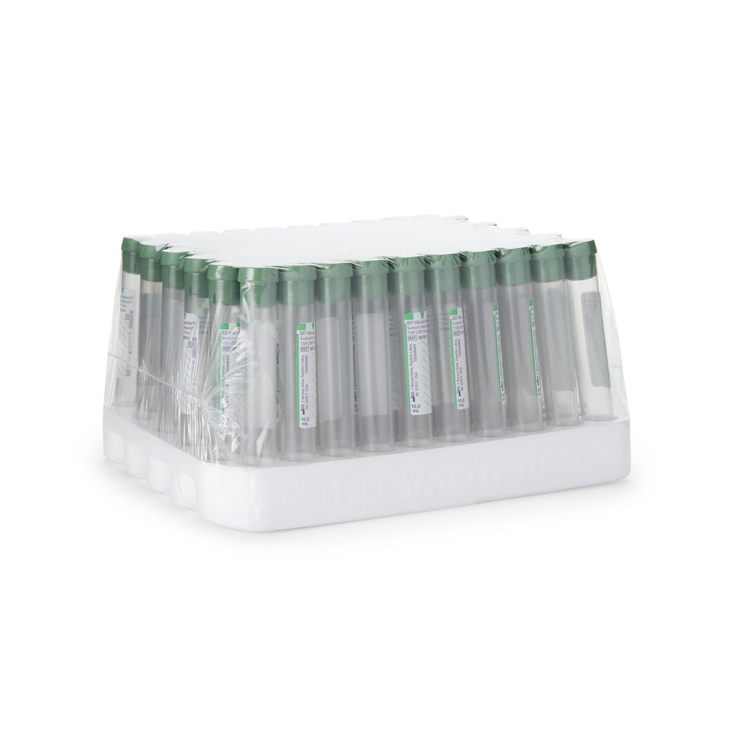 TUBE, BLD COL SODHEP GRN 10ML PLAS VACUTAINER (100/BX 10BX/C