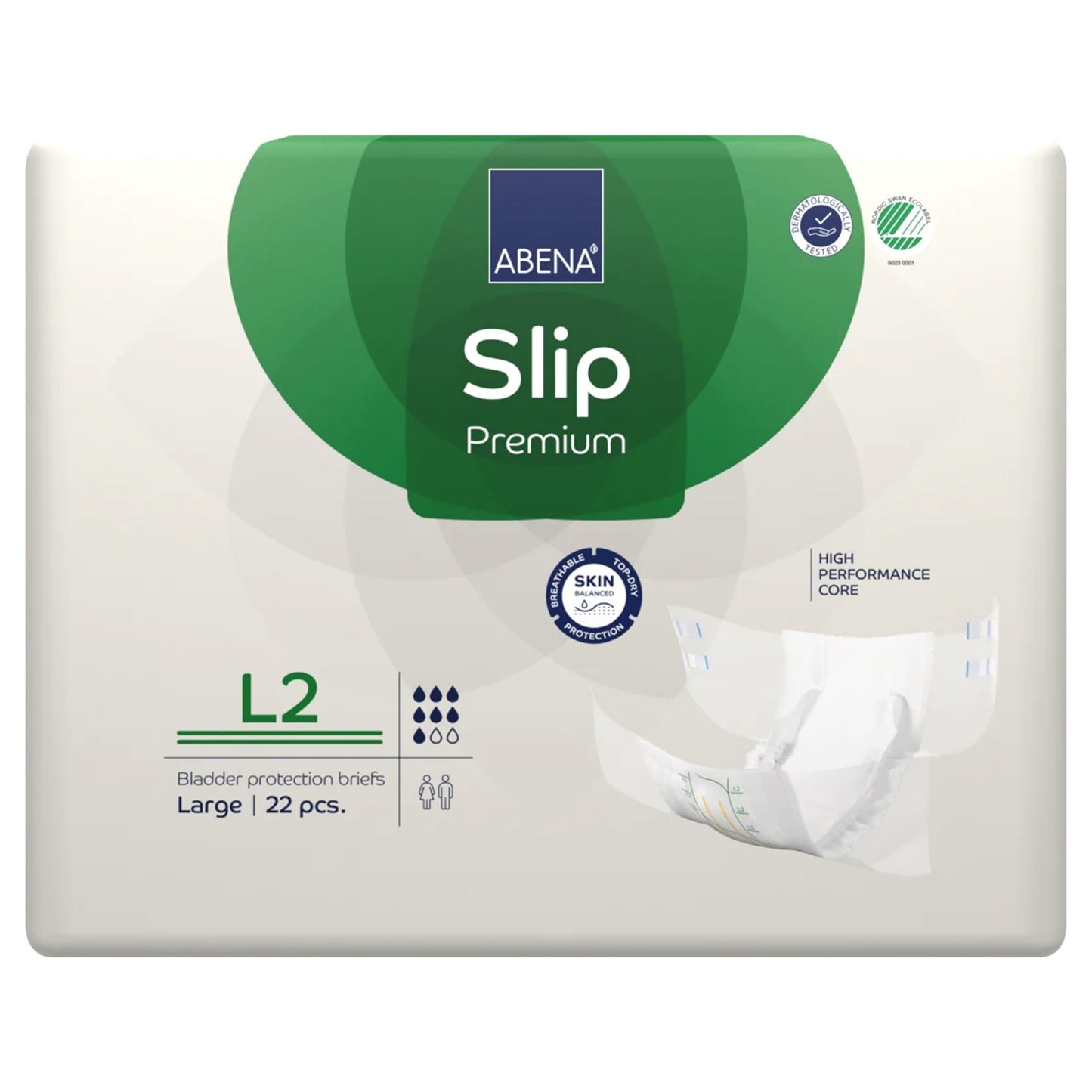 BRIEF, INCONT ABENA SLIP PREM ADLT L2 LG (22/PK 4PK/CS)