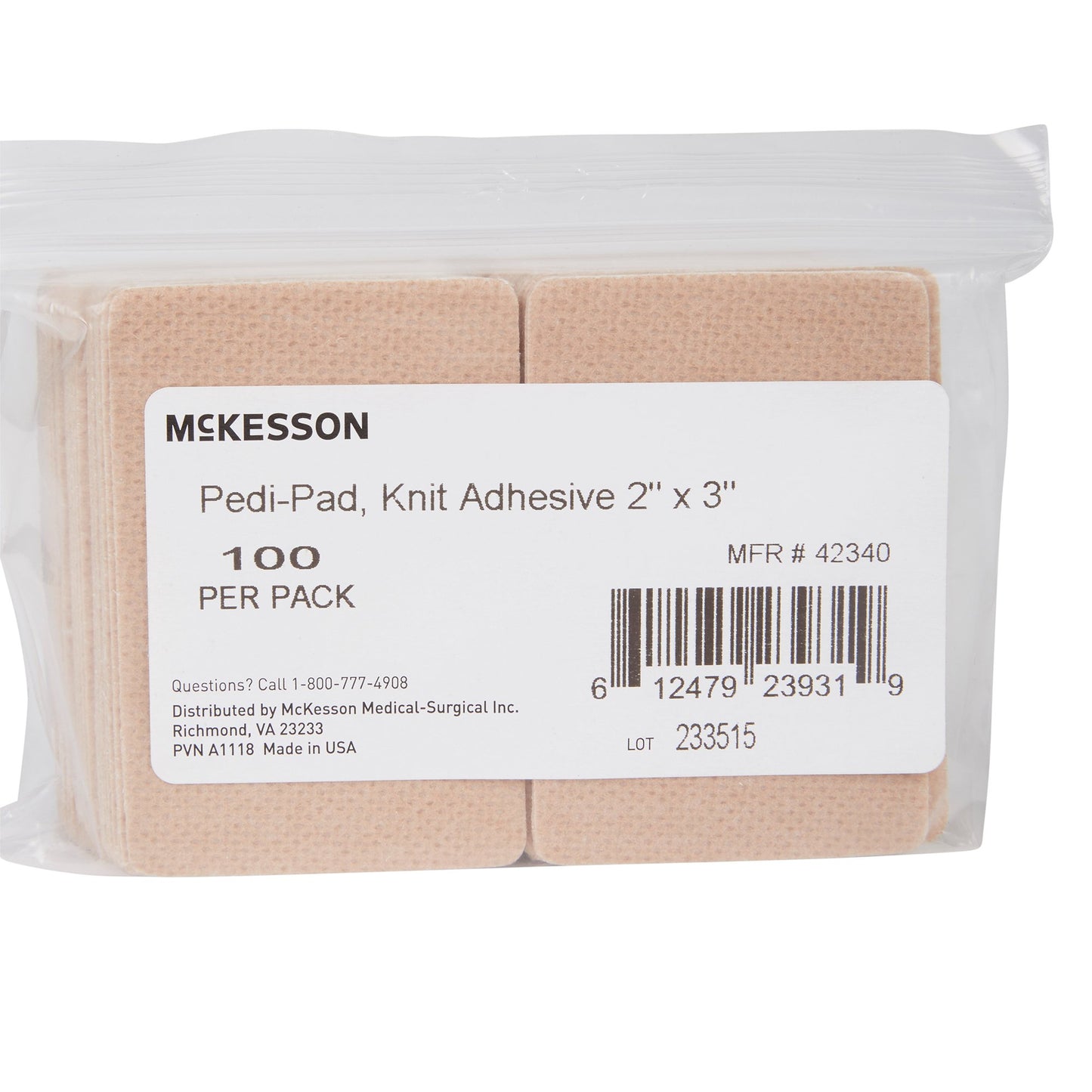 PAD, KNIT ADH 2"X3" (100EA/PK DH 2"X3" (100/PK 6PK/CS)