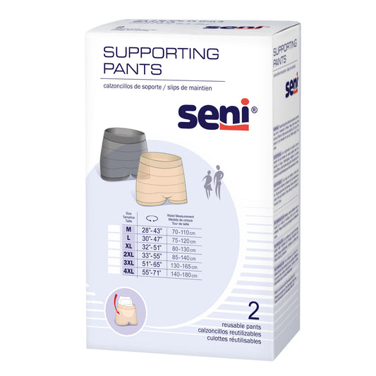 UNDERWEAR, SENI SUPPORTING NUDE/BLK 4XLG (2/PK 16PK/CS)