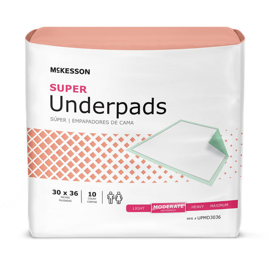 UNDERPAD, MODERATE ABSRB 30X36(10/BG 10BG/CS)