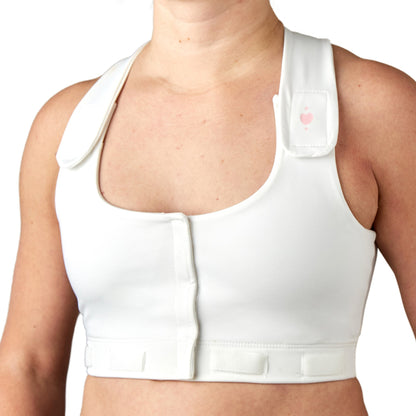 BRA, PST-OP LARISSA W/PCKT PUFF DRN TAB WHT XLG (36/CS)