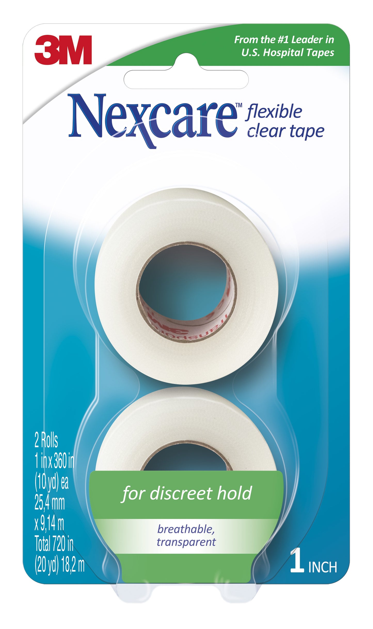 TAPE, FIRST AID NEXCARE FLEXIBLE CLR 1"X10YD (2/PK 24PK/BX)