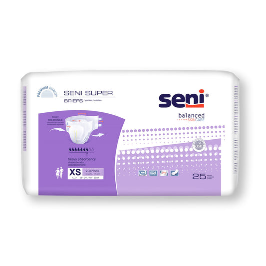 BRIEF, INCONT SENI SUPER XSM 16"-24" (25/PK 3PK/CS)