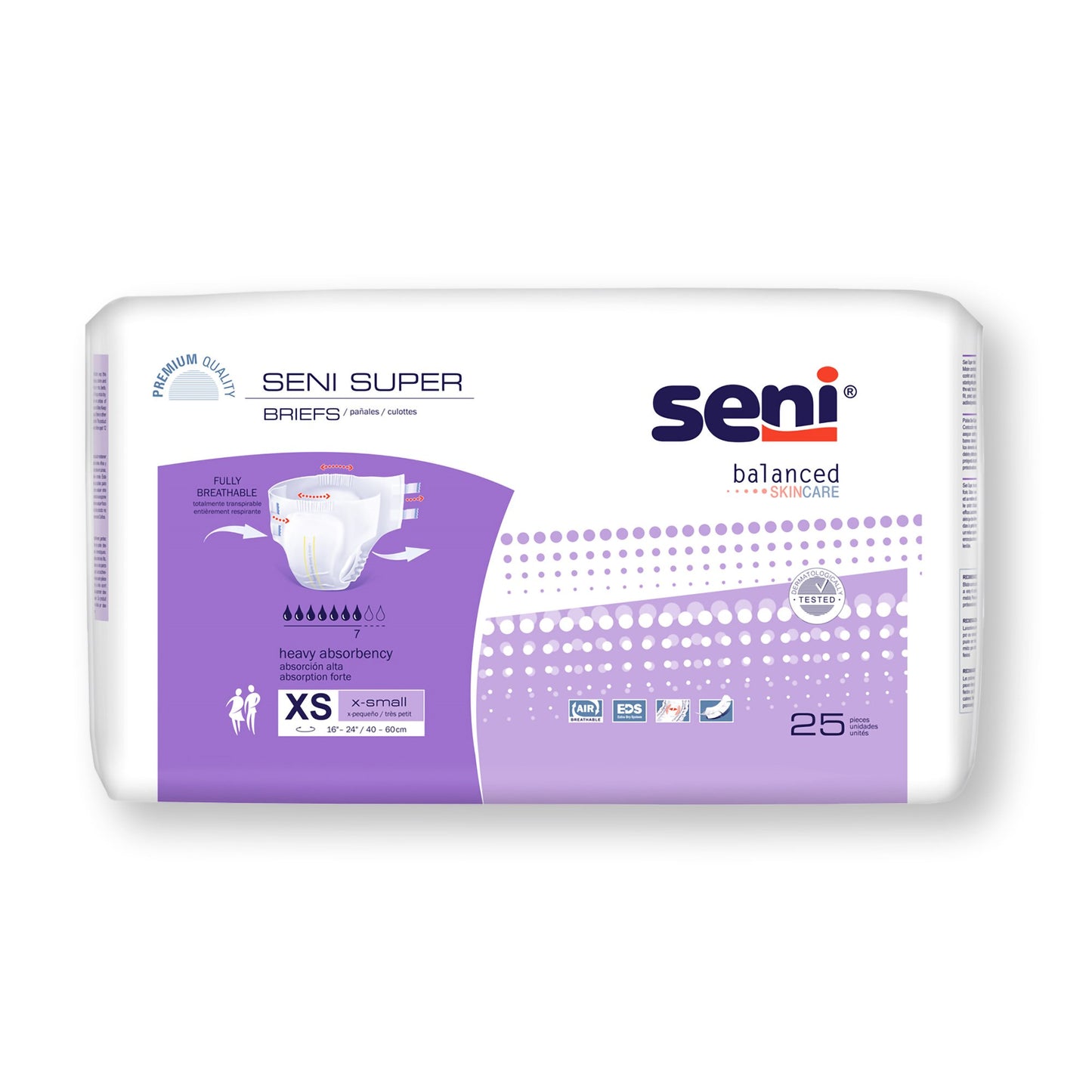 BRIEF, INCONT SENI SUPER XSM 16"-24" (25/PK 3PK/CS)