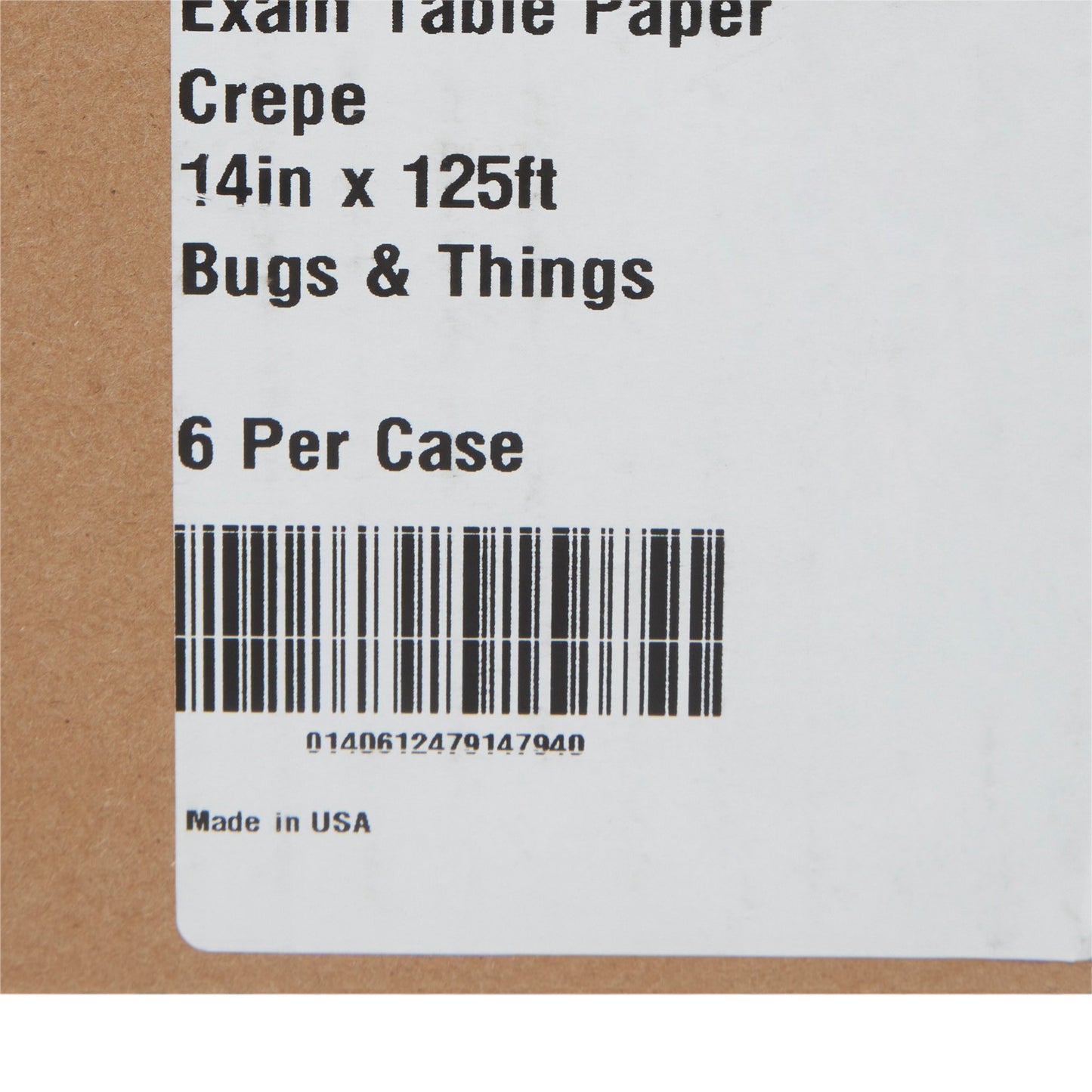 PAPER, TABLE CREPE BUGS PRNT 14"X125' (6/CS)