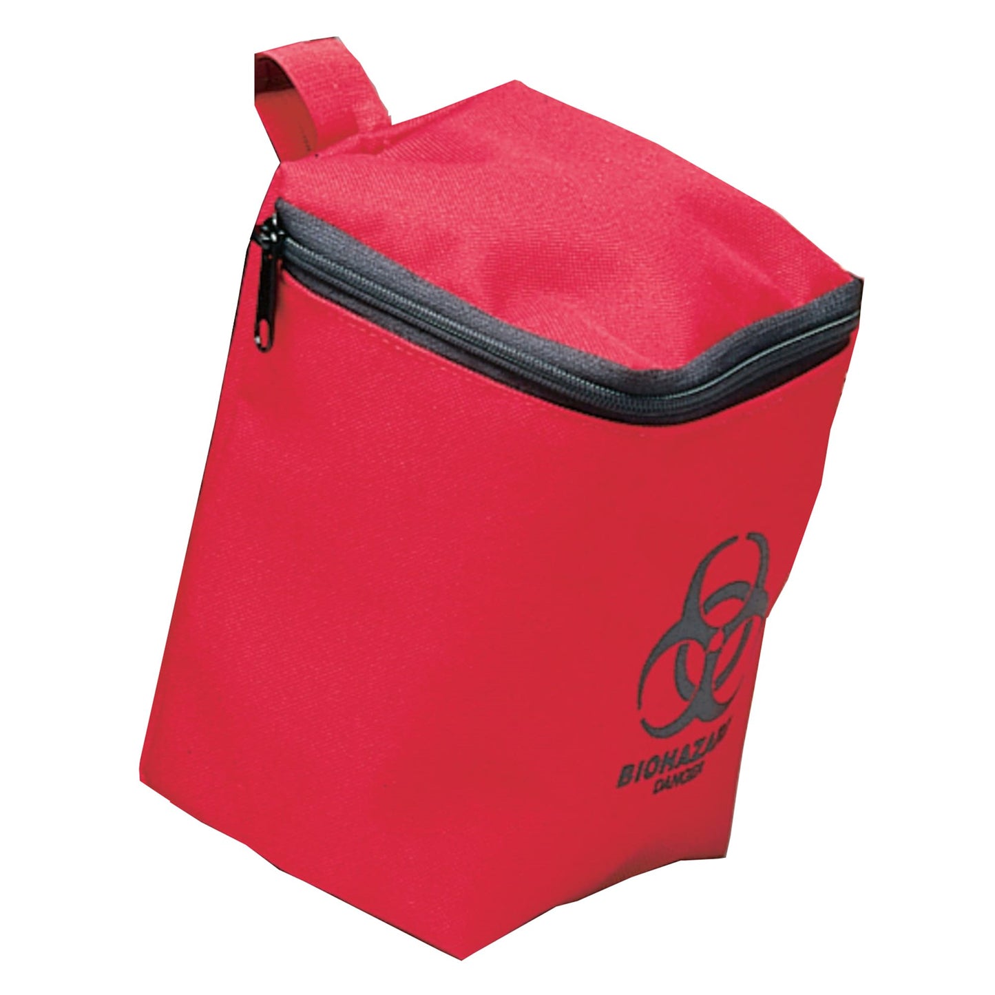 POUCH, TRANSPORT F/SHRP CONT ZIPPERED RED