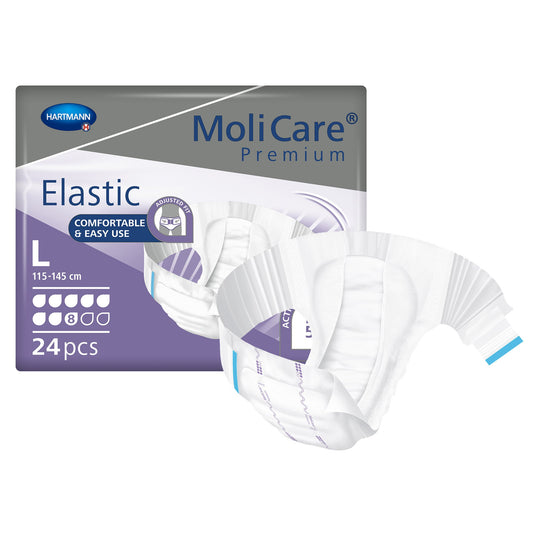 BRIEF, MOLICARE PREMIUM ELAS DISP 8D LG (24/BG 3BG/CS)