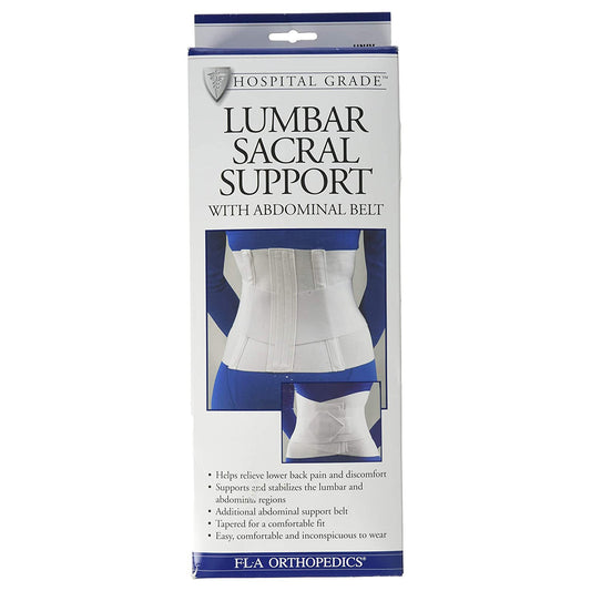 LUMBAR SUPP, WHT W/ABD BELT 10" 3XL