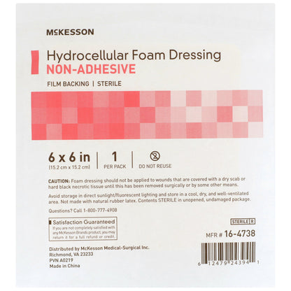 DRESSING, HYDROCELLULAR FM N/ADH W/FILM BCK 6"X6" (10BX/CS)