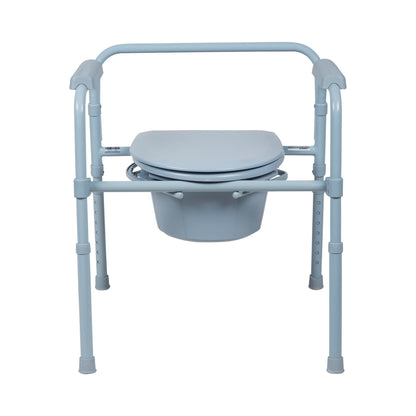 COMMODE, FOLDING STEEL FRAME 350LBS