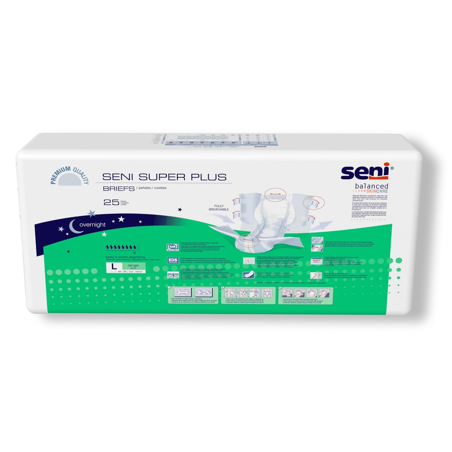 BRIEF, INCONT SENI SUPER PLUS LG 45-59" (25/PK 3PK/CS)