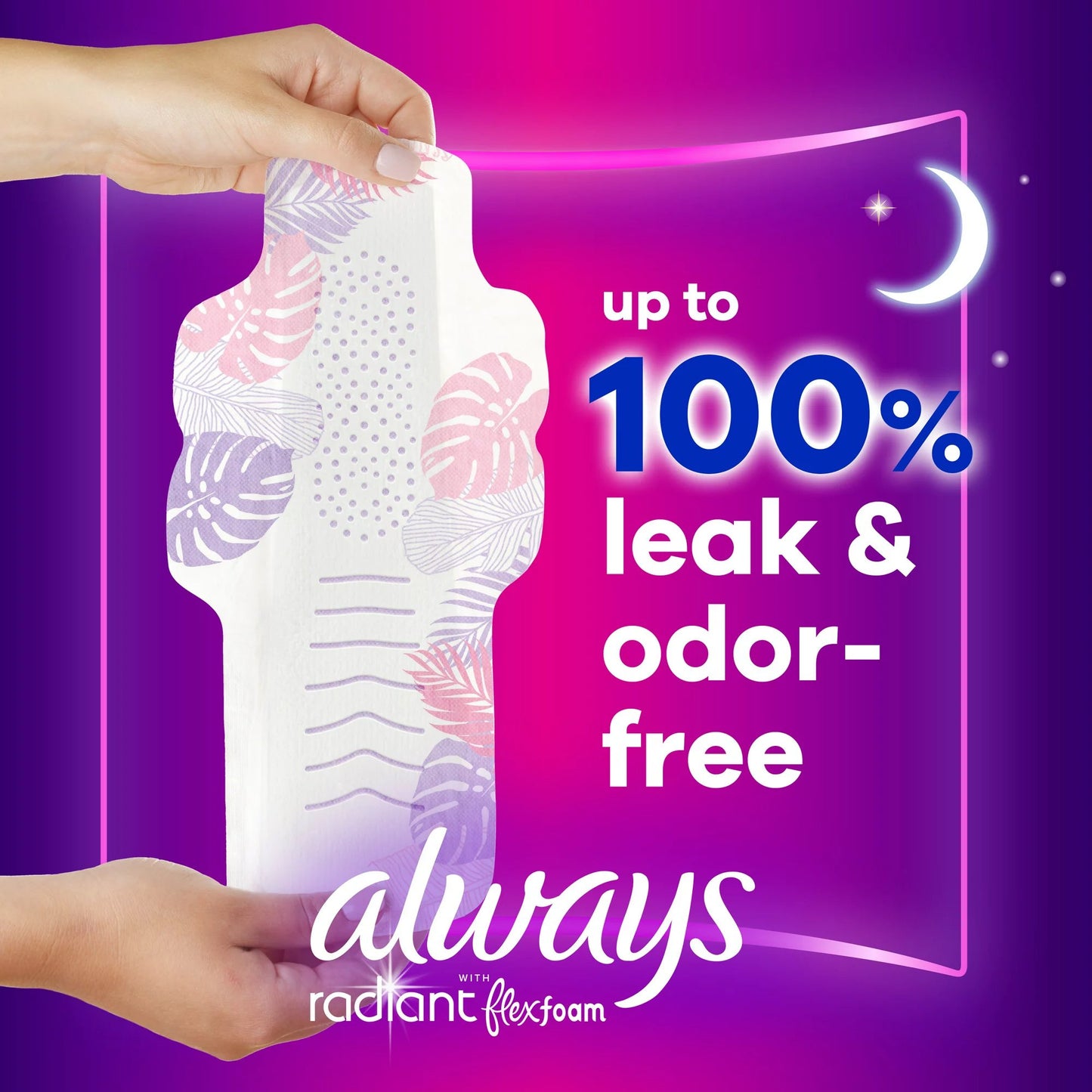 PAD, ALWAYS RADIANT W/FLEXI-WINGS OVERNIGHT SZ4 (10/BX)