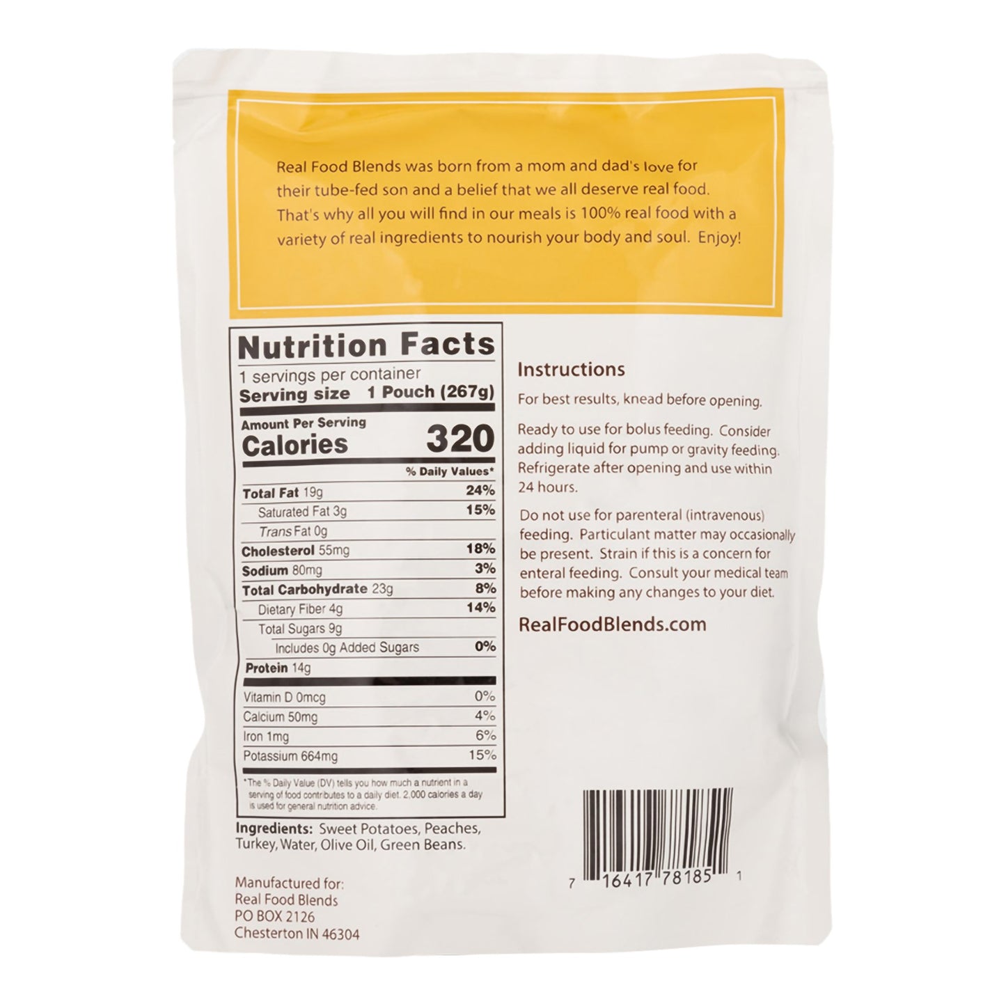 ENTERAL FEEDING, TURKEY/ SWEETPOTATOES & PEACHES (12/CS)