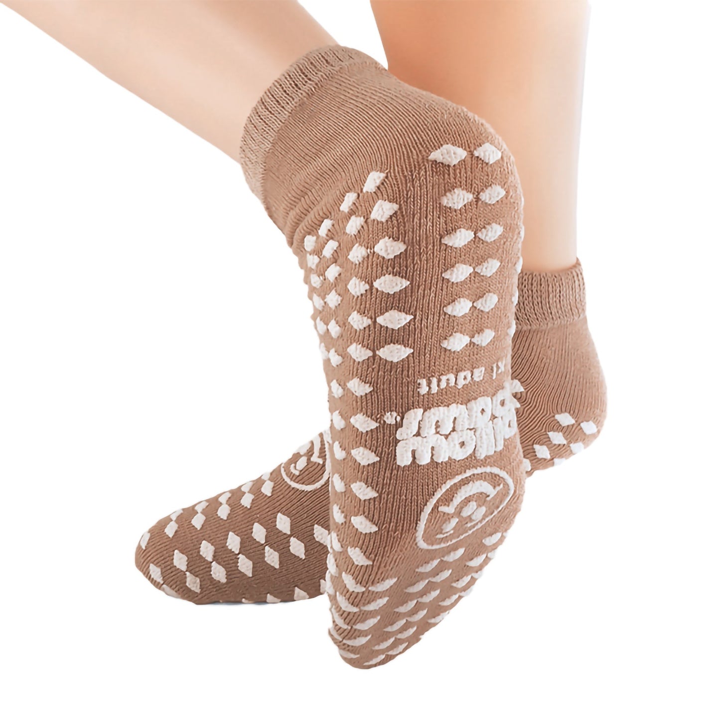 SLIPPER, SOCK 360 IMPRINT TAN ADLT XLG (48PR/CS)