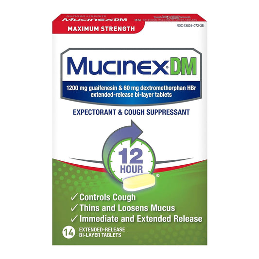 MUCINEX DM, TAB MAX STRNTH 1200-60MG (14/BX)